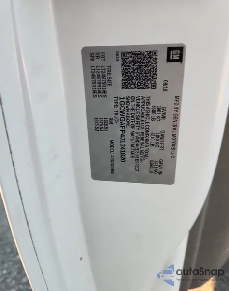 2018 Chevrolet Express G2500 z USA, uszkodzony, nr VIN 1GCWGAFP4J1341820